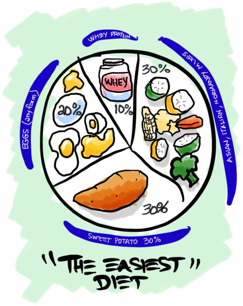 The basics of the egg and sweet potato home cooked diet for dogs.