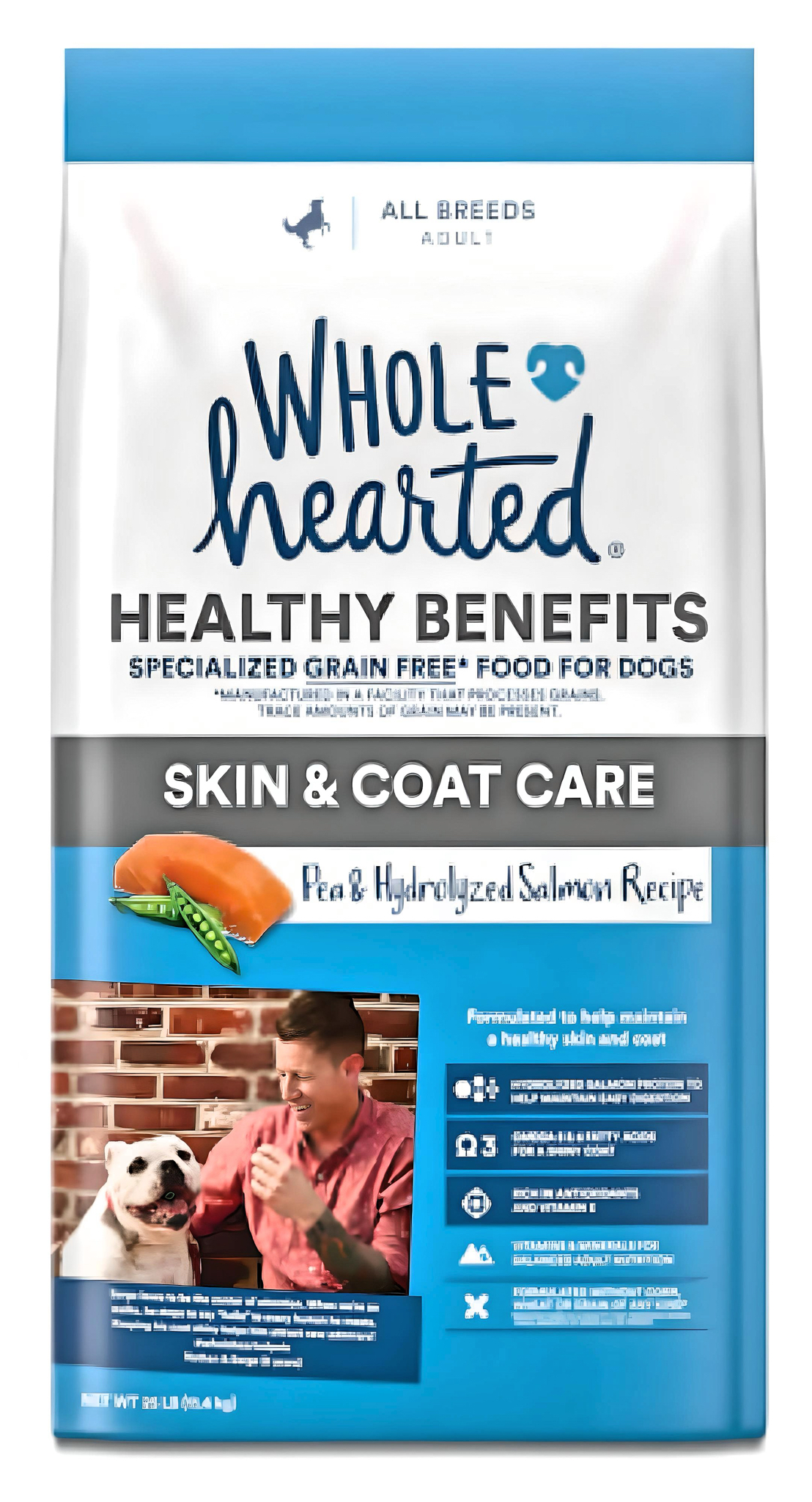 WholeHearted Grain Free Skin and Coat Care Pea and Salmon Recipe Dry Dog Food, 25 lbs.